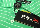 Rlx Polo Ralph Lauren Green Striped Short Sleeve Wicking Shirt Upf 50   98