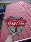 Vintage Coca Cola Porcelain Sign Old Soda Pop Advertising Coke Art Deco 12  Rare