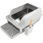 Xxl Stainless Steel Cat Large Litter Box High Sides odor-free And Easy Clean