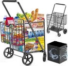 455lbs Shopping Cart For Groceries  Large Heavy Duty Grocery Cart On Wheels     