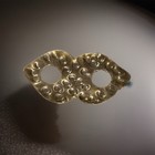 Hammered Gold-tone Metal Double Hole Belt Buckle Plate   Rare Find