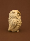 Vintage 1970s Faux Ivory Resin Owl Figurine Small 3 5  Woodland Bird Statue