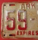 Vintage 1940 Arkansas License Plate 59 201