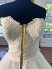 Allure Romance 2853 Wedding Dress Sz 10 White Lace Mermaid Bridal Gown Beautiful