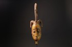 African Mask Art Decor Hand Carved Baule Wood Tribal Wall Hanging  -g2435