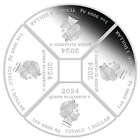 2024 Lunar Year Of The Dragon Quadrant Silver  1 4-coin-set 4x 1oz Fan-shape