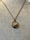 Vintage High School Class Ring Green Necklace Chain Pendant Eagle