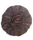 Black Large Adjustable Satin Lined Waterproof Shower Cap For Long Hair  