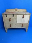 Childrens Kitchen Stove Oven Toy Vintage Metal White Red Unmarked Little Lady  