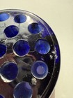 Glass Flower Frog Cobalt Blue Vintage  3 5  D X 1 5  T  19 Hole Unbranded Vguc  