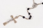 Antique Rosary Sterling Silver Crucifix Fancy Carved Decade Beads 19 