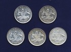 Australia George V  1925   1 Shilling Silver Coins  Lot Of  5    Almost Xf