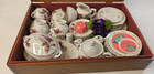 Vintage Childs Moss Rose China Tea Set Made In Japan Gold Trim Pink Roses 35 Pcs
