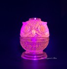 Wilkerson Glass Cornflower Blue Uv Pink Glow Owl Fairy Lamp Lite