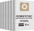 Powertec 6pk Filter Bags For Ridgid Vf3502 12-16 Gal Wet Dry Vacuum  75002p3 