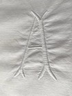 A Charming Antique Vintage French White Heavy Linen Sheet  Mono A B