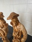 Vintage  Pair Of Heavy Oriental Chinese Resin Sculpture Figures Men   Woman