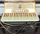 Vintage Carbonari Italy Gold Sparkle Accordion With Case