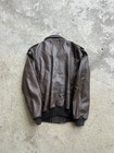 Vintage 90s Nordstrom Brown Leather Bomber Jacket  Size L