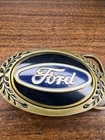 Vintage Ford Solid Brass Enameled  Belt Buckle By Heritage Buckles