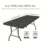 6ft Elastic Rectangle Tablecloth Edged Fitted Table Top Cover For Wedding Picnic