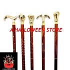 Lot Of 5 Pcs Antique Brass Walking Stick Different Handle Wooden Cane Victorian