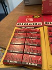 Vtg Thin Gillette Shaving Razor 3 Display Cards General Store 1950 s 28 Packs