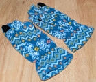 Kids Blue Fleece Touchscreen Winter Gloves One Size Snowflake Nordic Print
