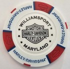 Harley-davidson Of Williamsport  md  White red Signature Poker Chip Closed