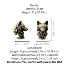 Fierce Brass Wolf Head Figurine Handmade Wild Spirit Usa Crafted