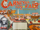 Antique vtg 30 s Carnival Fun Fair Poster  Motorcycle Death Riders  Ghost Train