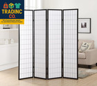 Oriental Shoji 4 Panel Screen Room Divider  Black