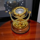 Vintage Nautical Brass Gimballed Ship   s Binnacle Compass    antique Maritime Gift