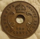 1952 British East Africa 10 Cents Coin