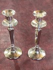 Pair Of Vintage Silver Plated Candlesticks Taper Holders 8   