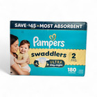 Pampers Swaddlers Ultra Day   Night Baby Diapers  size 2  - 180 Count