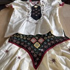 Vintage Girls 2 Piece Party Dress Embroidered Mirrors 