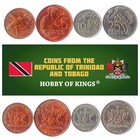Set Of 4 Coins From Trinidad And Tobago  1  5  10  25 Cents  1975-2016