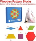 Jcren Wooden Pattern Blocks Montessori Toys Shape Puzzles Kindergarten Classic E