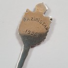 Kings Crown Military Silver   Enamel Tea Spoon Stamped Waziristan 1929  Hm 1912