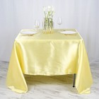 Yellow Satin 72x72  Square Table Overlay Wedding Party Catering Decorations