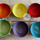 Le Creuset Stoneware Rainbow Multicolor Set Of 6  11oz Vancouver Snack Bowls New