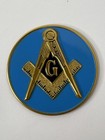 Mason Masonic Lite Blue Car Emblem-with Square And Compass 2 3 4  Wide  Read