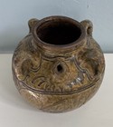 Makou Pottery Jar W  Handles Antique Chinese Vessel Jian Ding Wax Export Seal