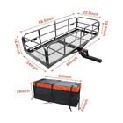 Hitch Cargo Carrier 60 x24 x14 4   510 Lbs Capacity Folding Rear Luggage Rack   