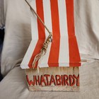 Handmade Whatabirdy Whataburger Inspired Wooden Hanging Birdhouse 11 5  Rustic