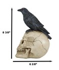 Perched Raven On Skull Poe Raven Figurine Halloween Home Decor Gift