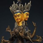 12  Old Antique Tibetan Buddhism Temple Bronze Gilt Usnisa Vijaya Buddha Statue