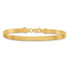 Solid 10k Yellow Gold 4mm Silky Herringbone Chain Anklet Bracelet  9  - Sk040