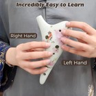 12 Hole Ceramic Ocarina With  bird Loves Flower  Design  Tenor C White 